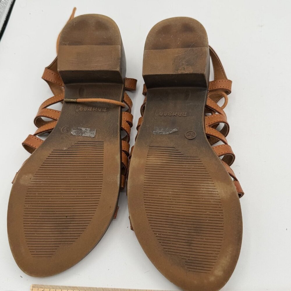 Bamboo brown gladiator block heel sandals women’s size 9 - Picture 6 of 8
